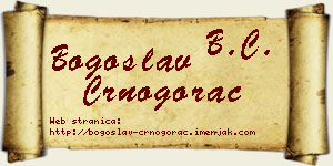 Bogoslav Crnogorac vizit kartica
